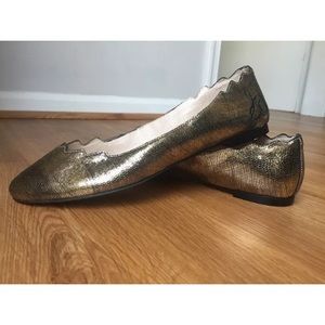 New Sam Edelman Augusta Flat 7.5 Gold Snake